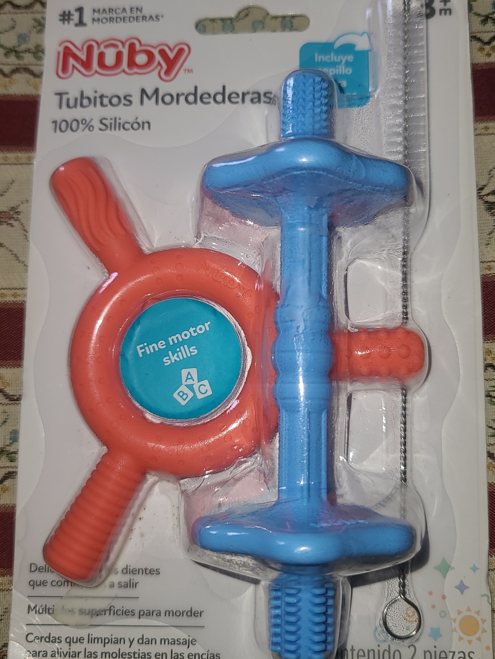 Nuby Silicone Teether Set in Blue & Orange